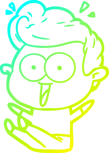 Bir insan tarafından çizilmiş soğuk çizgi çizgi film karakteri.