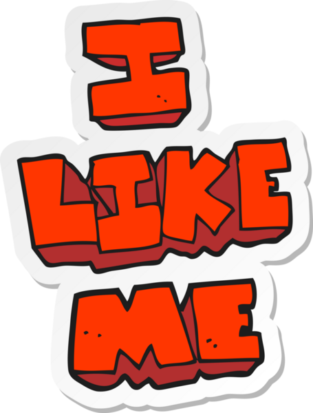 Bir insan tarafından çizilmiş bir karikatür çıkartması.