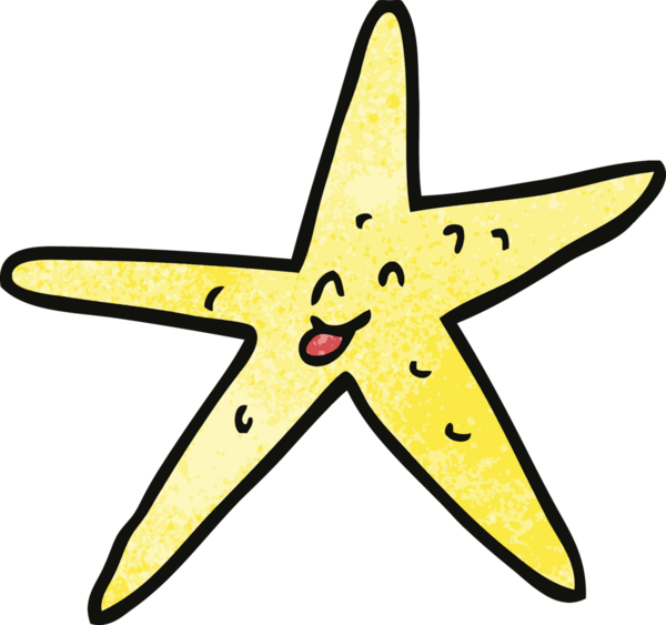 Bir insan tarafından çizilmiş çizgi film yıldızı balığı.