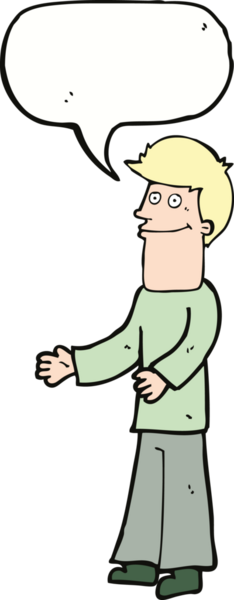 Bir insan tarafından çizilen konuşma baloncuğuyla omuz silken çizgi film adamı.