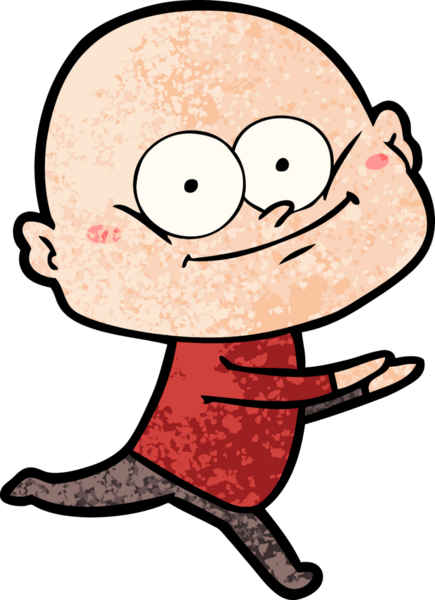 Bir insan tarafından çizilmiş kel bir adam.