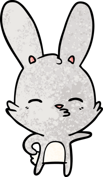 Bir insan tarafından çizilmiş meraklı tavşan çizgi filmi.