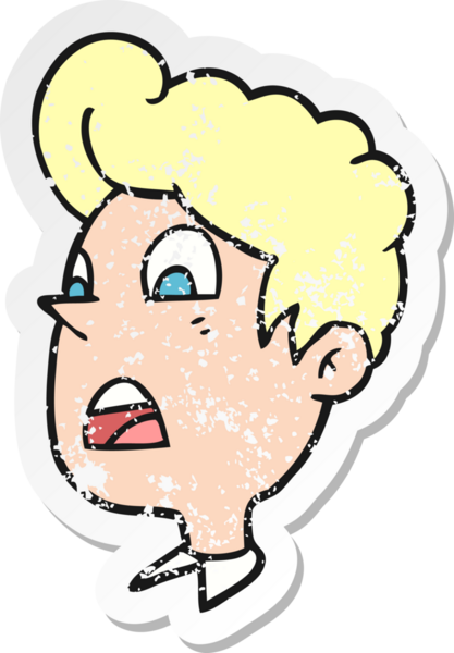 Bir insan tarafından çizilmiş bir karikatürün gerilimli çıkartması.