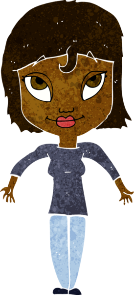 Çizgi filmdeki kız bir insan tarafından çizilmiş omuzlarını silkiyor.