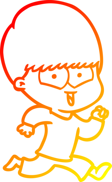 Bir insan tarafından çizilen mutlu bir çocuğun sıcak çizgi çizimi.