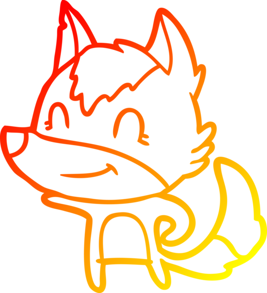 Bir insan tarafından çizilmiş dost canlısı bir kurt çizgi çizimi.