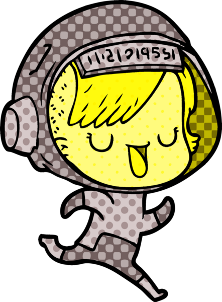 Bir insan tarafından çizilmiş astronot kadın.