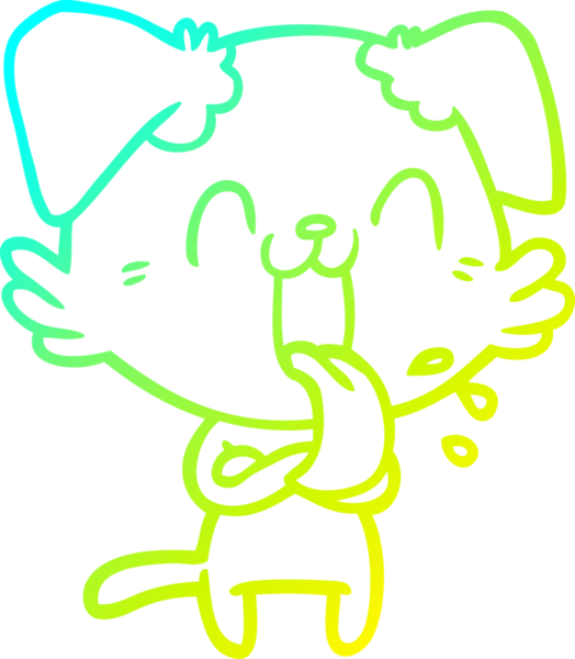 Bir insan tarafından çizilmiş soluyan bir köpeğin soğuk eğimli çizgisi.