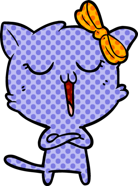 Bir insan tarafından çizilmiş çizgi film kedisi.