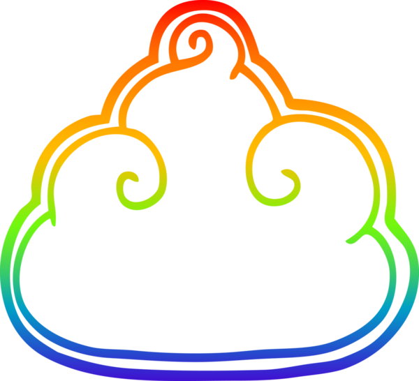 gökkuşağı gradyan çizgi çizimi bir insan tarafından çizilmiş bulut sembolü