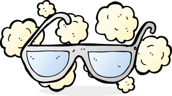 Bir insan tarafından çizilmiş tozlu eski gözlük.