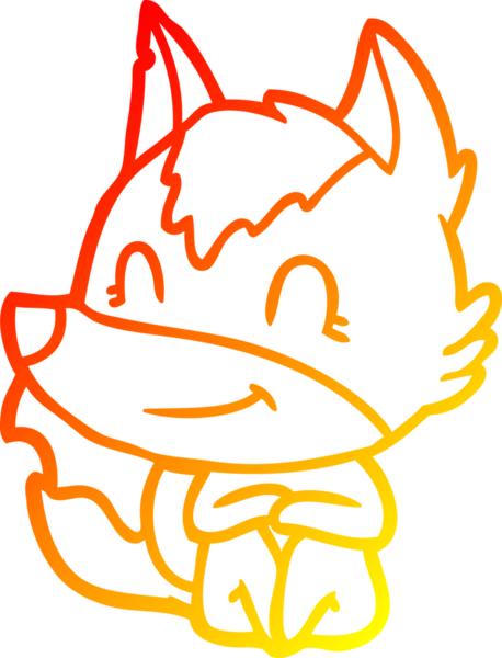 Bir insan tarafından çizilmiş dost canlısı bir kurt çizgi çizimi.