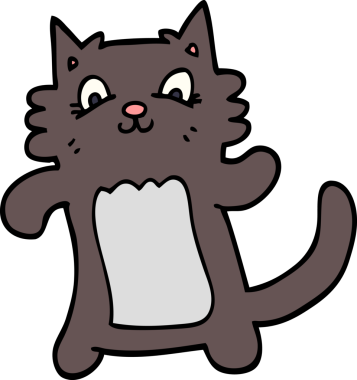 Bir insan tarafından çizilmiş mutlu kedi karalaması.