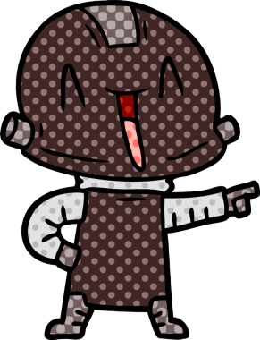 Bir insan tarafından çizilmiş çizgi film robotu