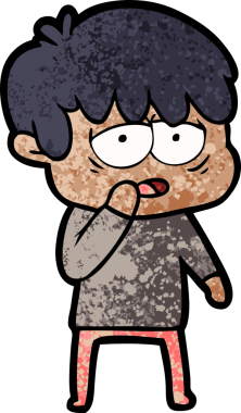 Bir insan tarafından çizilmiş bitkin çocuk çizgi filmi.