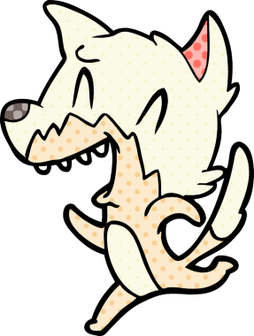 Gülen tilki bir insan tarafından çizilmiş.