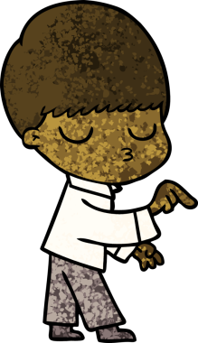 Bir insan tarafından çizilmiş sakin çocuk çizgi filmi.