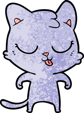 Bir insan tarafından çizilmiş çizgi film kedisi.