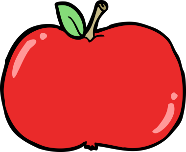 bir insan tarafından çizilmiş elma karikatürü