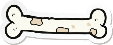 Bir insan tarafından çizilmiş bir karikatür kemiği çıkartması.