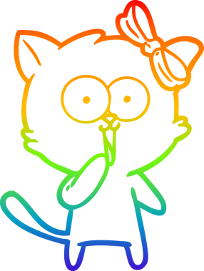 gökkuşağı gradyanı çizimi bir insan tarafından çizilmiş çizgi film kedisi