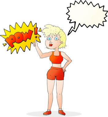 Mutlu jimnastik salonundaki kadın bir insan tarafından çizilmiş.