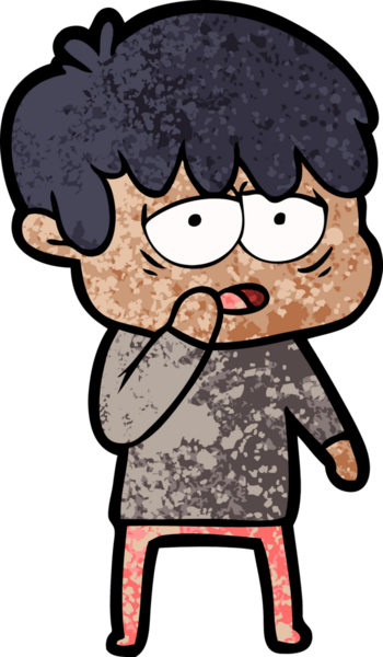 Bir insan tarafından çizilmiş bitkin çocuk çizgi filmi.