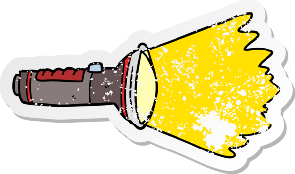 Bir insan tarafından çizilmiş elektrik fenerinin sıkıntılı çıkartması.