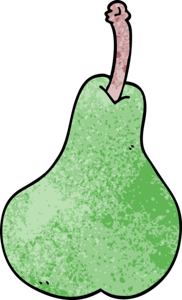 bir insan tarafından çizilmiş sağlıklı bir armut.