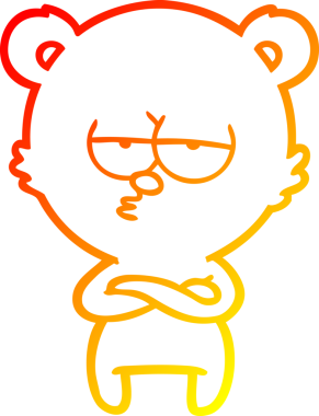 Bir insan tarafından çizilmiş, sıkılmış bir ayı çizgi filminin sıcak gradyanı.