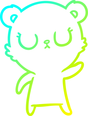 Bir insan tarafından çizilmiş barışçıl bir ayının soğuk gradyan çizgisi.