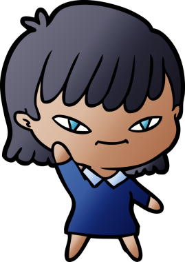 Bir insan tarafından çizilmiş karikatür kadın.