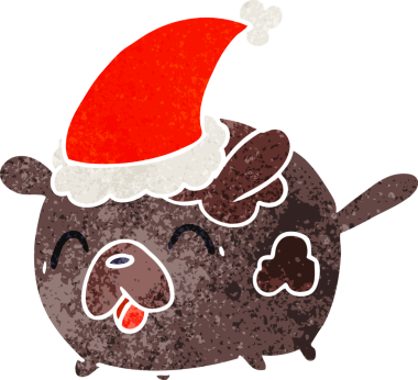 Bir insan tarafından çizilmiş Kawaii köpeğinin eski bir karikatürü.