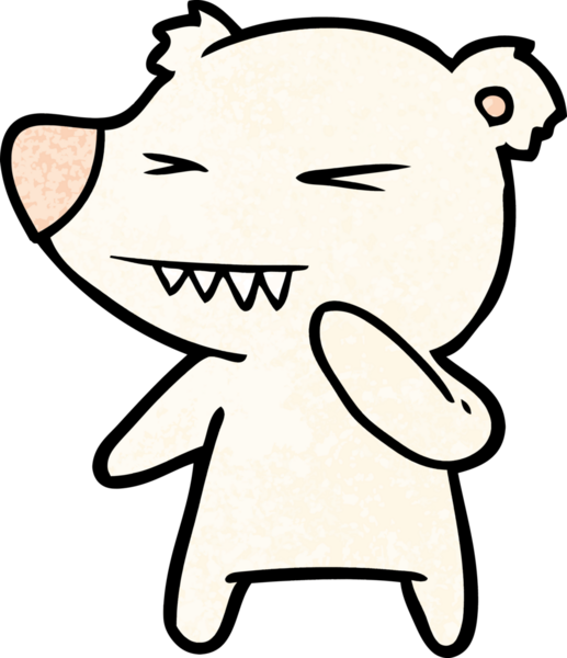 Bir insan tarafından çizilmiş kızgın kutup ayısı çizgi filmi.