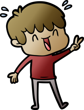 Bir insan tarafından çizilmiş gülen çocuk.