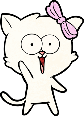 Bir insan tarafından çizilmiş çizgi film kedisi.