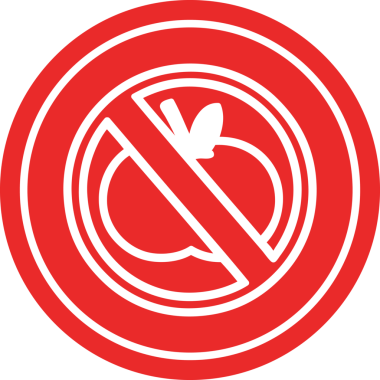 bir insan tarafından çizilmiş sağlıklı yiyecek dairesel simgesi yok