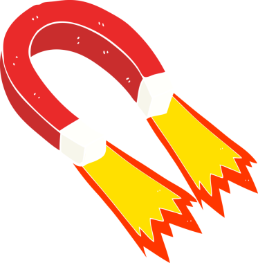 Bir insan tarafından çizilen mıknatısın düz renk çizimi