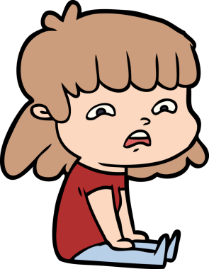 Bir insan tarafından çizilmiş endişeli bir karikatür.