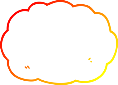 Bir insan tarafından çizilen karikatür bulutunun sıcak gradyan çizimi