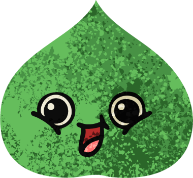 Bir insan tarafından çizilmiş dışavurumsal yaprağın retro çizim tarzı karikatürü