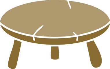 Bir insan tarafından çizilmiş ahşap bir tabure karalaması.