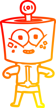 Bir insan tarafından çizilmiş mutlu bir çizgi robot çizimi