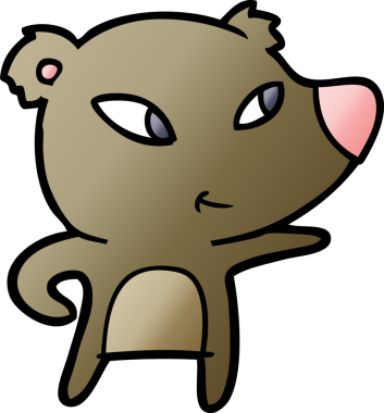 Bir insan tarafından çizilmiş sevimli çizgi film ayısı.