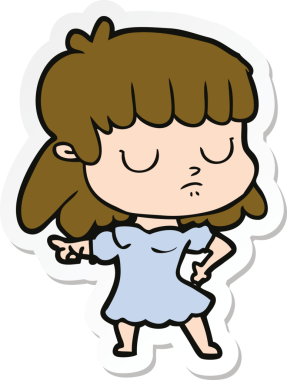 Bir insan tarafından çizilmiş ilgisiz bir karikatür çıkartması.