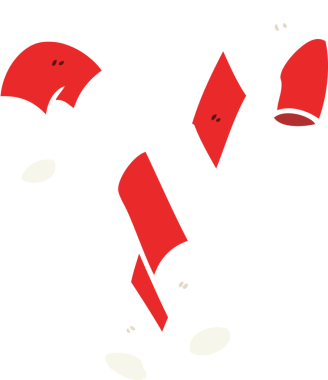 Bir insan tarafından çizilmiş düz renkli çizgi film şekerleri.