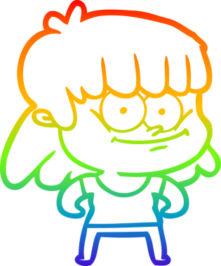 Bir insan tarafından çizilmiş gülümseyen bir karikatür çizimi.