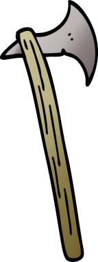 Bir insan tarafından çizilmiş uzun balta karalaması.