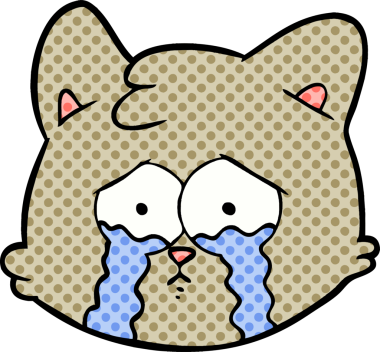 Bir insan tarafından çizilmiş karikatür kedi yüzü.