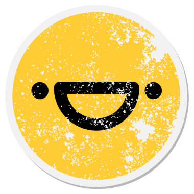 Bir insan tarafından çizilmiş basit bir mutlu yüz çemberi.